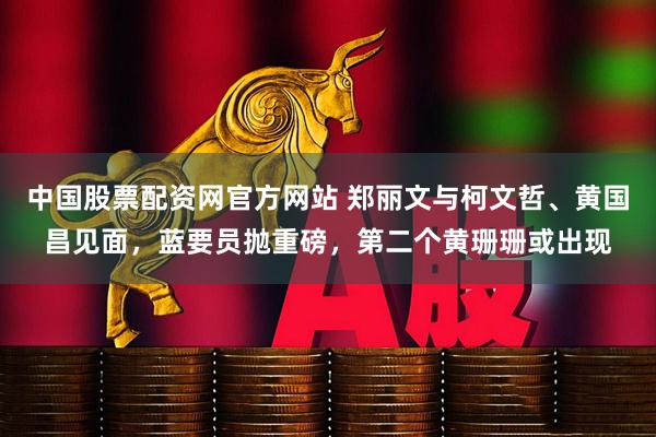 中国股票配资网官方网站 郑丽文与柯文哲、黄国昌见面，蓝要员抛重磅，第二个黄珊珊或出现