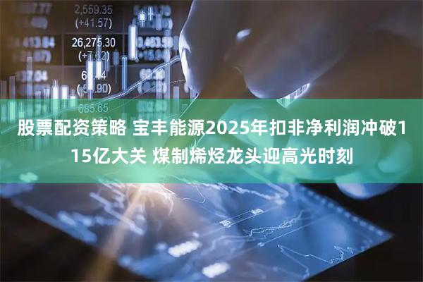 股票配资策略 宝丰能源2025年扣非净利润冲破115亿大关 煤制烯烃龙头迎高光时刻